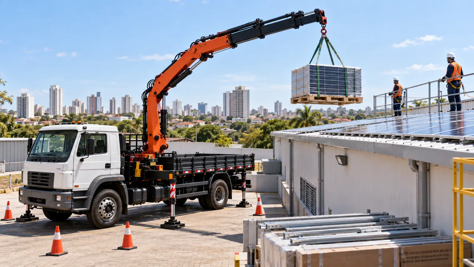 Munck para empresas de energia solar: principais aplicações em uma operação real da Otto Munck